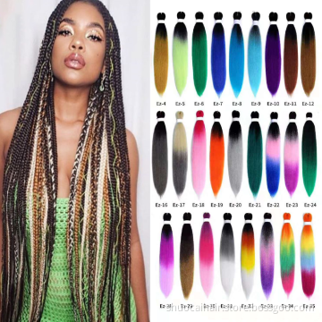 Hot Sale Kanekalons  24" Corchet Hair Wholesale Braid Synthetic Hair Extension Pre Stretched Easy Braid Twist Jumbo Wick Braid